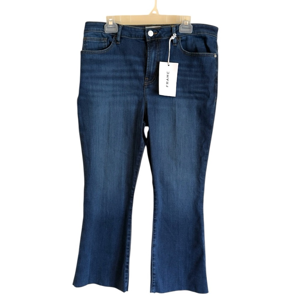 Frame Le Crop Mini Boot Sz 32 Women's Dark Blue‎ Flare Jeans